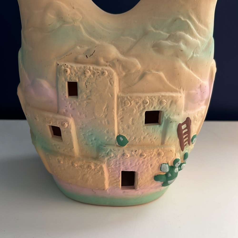 Vintage Native American Southwestern Cut-Out Pottery Wedding Vase - Picture 4 of 7